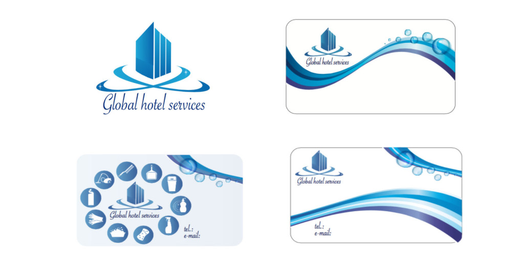 Globalhotelservices logo + business card